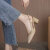 红蜻蜓拼接质感包头凉鞋女鞋2024年夏季新款粗跟高跟鞋子尖头低跟单鞋女 裸色6CM(10%买家选择) 35