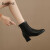 达芙妮（DAPHNE）高跟切尔西靴女2024春秋新款法式单靴粗跟小皮靴短靴女靴子女 黑色 薄绒 跟高5.5cm 35 标准尺码