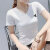 啄木鸟纯棉T恤女短袖ins修身夏女装2024新款体恤v领上衣白色小众设计感 白色YN S 建议88斤以下穿