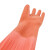 海斯迪克 植绒加长手套 加绒清洁手套 防水防滑耐磨洗碗手套45cm HKsq-596 橘红色1双 S 