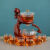 WCZ磁吸泡茶壶最新款一套创意仕女感应出水懒人全自动茶具套装家用 仕女泡茶器花瓣款-咖色+6杯