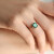 DR-MEILIA专柜同款赞比亚培育祖母绿钻石戒指1克拉女玫瑰金INS潮绿宝石戒指 绿色 1-1.3克拉