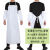 白色加厚防水防油围裙加长宽厨房餐饮食堂水产工业饭单耐酸碱 白色薄款120/D790+白色套袖
