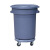 塑料环卫垃圾桶大容量商用餐饮加厚带轮带盖圆形户外大垃圾桶 168垃圾桶带轮带盖
