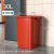 商用无盖大垃圾桶30升40大号户外方形桶大容量厨房超大卫生桶 80L红色正方形无盖垃圾桶 送垃
