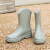 彬单 个性雨鞋PVC材质耐磨防滑纯色外出套筒 灰色 37 
