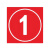 丰稚 标识牌 数字号码牌 车间仓库大门编号标识牌 反光膜铝板标志牌 红 30x30cm