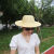 夏季遮阳农民田园塑料编织帽遮阳编织草帽儿童绘画帽休闲logo 塑料草帽单色款 直径36CM