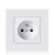 溥畔法式插座16A法标86型插座面板墙壁电源欧规欧式插座 白色