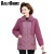 百丽驼美士（BALITOMMS）新款中年人时尚大码棉衣妈妈冬装薄摇粒绒外套上衣女 紫色 XL