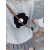 俞兆林（YUZHAOLIN）高级感宽松花朵薄款短袖毛衣夏季针织显瘦上衣设计感ins小众t恤女 灰色 S建议75-95斤
