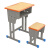 课桌椅中小学生教室学校单双人培训辅导补习班写字桌 红色 双柱方凳橘色