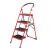 梯子加厚折叠梯楼梯折叠室内多功能四步人字梯五步梯 四步红色-适合2.9米商品房使用