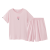 香蜜闺秀GOSO女士家居100%棉可外穿夏季短袖睡衣舒适女士睡衣套装 粉红 XL