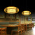 定制中式竹编餐厅店铺火锅店吊灯带射灯商用餐饮饭店包厢专用竹艺 D款本色带一个射灯