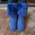 冬季加厚羊毛水鞋内衬内胆内套羊皮袜子一体低筒中筒高筒保暖棉套 浅蓝色36厘米高度