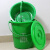 居洁 塑料加厚带提手圆形垃圾桶可加盖可配滤网茶水厨房 圆形10升带盖+滤网 灰色/绿色 单位：个