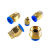 气管快速接头气动快插接螺纹直通外丝PC6/8/10/12-M5/02元件气泵 PC803蓝色