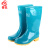 者也 中筒雨鞋 蓝色37码 女士水鞋柔软塑胶鞋防水防滑舒适女款雨靴
