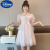 迪士尼（Disney）女童连衣裙2024夏季新款薄款洋气亮片网纱超仙儿童公主裙子蓬蓬裙 粉色 110cm(110cm)