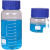 0口样品瓶直口蓝盖玻璃瓶实验室 透明蓝盖250ml带硅胶垫