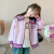 迪士尼（Disney）女童外套春秋款2024新款秋装女孩薄款娃娃领上衣儿童秋季宽松衣服 紫色 100cm