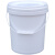 20L加厚塑料桶密封桶带盖水桶圆桶化工桶涂料桶空桶酱料桶机油桶 10L水桶-带盖白色5个装