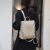 清奈双肩包质感韩版清新简约大容量女士包包旅行两用可斜挎背包 卡其色