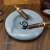 万福邻（WANFULIN)雪茄烟灰缸创意陶瓷烟灰缸大号雪茄烟灰缸办公室雪茄专用烟灰缸 米白色
