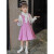 迪士尼女童春季套装2024新款秋装洋气背心裙两件套儿童公主裙时髦童装潮 紫色(打底衫+背心裙) 110(建议体重-28-32斤内)