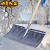 推雪铲户外除雪铁锹清雪大号雪铲塑料推雪板粪铲铲雪工具 斧型冰铲+1.2米木柄