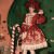 橦舟渡圣诞战袍洛丽塔原创OP长袖冬斗篷甜美过年Lolita连衣裙 红色连衣裙 S