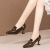 MOEDU奢侈高端品牌气质单鞋女2024春季新款法式尖头低跟上班工作鞋子 黑色 37