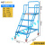 超市货架理货梯仓库家用工业踏步梯可移动带轮登高车取货梯子 蓝色平台离地1.0米 赠送安装工