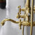 法式淋浴花洒套装三功能出水冷热可升降金色欧式复古喷头全铜壁挂 锆金-大弯管