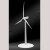 风力发电机太阳能风机可手拨风叶转动模型办公桌家居装饰摆件礼品 白色 无包装