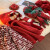 心菲痒圣诞帽子围巾手套可爱小熊针织刺绣红色围巾女冬季2023新款圣诞礼 兔毛手套