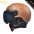 3C认证电动车头盔男女士四季摩托车哈雷半盔冬季款保暖防寒安全帽 棕色短茶镜