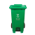灵龙八方 物业工业商用环卫分类垃圾箱带盖带轮 100L脚踏挂车垃圾桶 绿色厨余垃圾