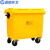 蓝鲸环卫 660L垃圾车 加厚医疗垃圾桶医院黄色垃圾箱 带盖废物收纳桶LJHW-1011