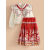 迪士尼女童秋冬季马面裙套装2023秋新款加绒汉服儿童中式唐装加厚拜年服 单件红色马面裙 150