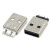 USB2.0A公贴片焊线接线90度弯针插板式180度直插数据线连接线 焊板 180度 白色