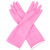 赫思迪格 胶皮清洁手套 乳胶橡胶耐用耐磨光里手套双色  38cm粉色L码1双 
