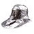 铝箔耐高温防火隔热头套炼钢厂铝厂1000度防护面罩消防披肩帽 透明面屏铝箔头罩 不含安全帽