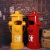 复古铁艺工业风创意个性收纳筒消防栓带盖脚踩金属垃圾桶客厅户外 中号金色