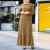 枫香谷阿拉伯长袍女夏阿拉伯沙特纯色及踝长袍连衣裙Dubaiwomenlongdres 卡其色 S