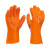 陆力安 手套 pvc浸塑手套 防护加厚磨砂手套 防水耐油耐酸碱 橘色5双 