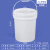 螺旋盖塑料桶圆桶加厚带盖水桶周转桶小桶油墨油漆桶10L25升30kg 25L白色-压盖桶配嘴盖