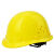 HKFZ盔式安全帽男工地领导ABS国标夏季透气电力工程头盔定制印字 圆盔式带孔 黄色（升级旋钮帽衬）