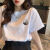 白色印花字母短袖t恤女夏季2024新款韩版宽松显瘦新款半袖上衣潮 3059 XL